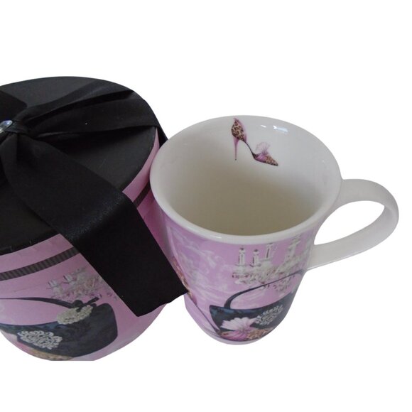Mug Gift Set Ladies Accessories Pink and Black Mug in Gift Box 3526 - Picture 7 of 9